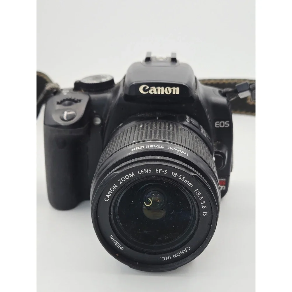 Canon EOS Digital Rebel XTi DSLR Camera Black w 18-55mm IS Lens- 50mm Lens WORKS